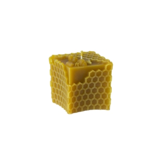 Sviečka zo včelieho vosku  - Kocka zo včielkou