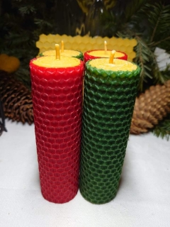 Adventná sada 4ks 12cm rolovaná 2x červená 2x zelená